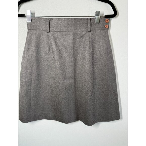 VTG Wool Mini Skirt Women 8 Gray Zip Side Lined A-Line Preppy Academia Fall - Picture 1 of 9